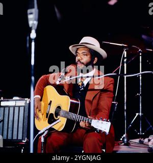 Fatty Live, ORF2, Österreich 1979, Konzert-Aufzeichnung: Jerry Ricks, amerikanischer Country Blues Gitarrist und Sänger, spielt bei Fatty Live, beim Konzert des österreichischen Jazzmusikers Fatty Georg. Foto Stock