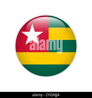 Pulsante Togo flag ON Illustrazione Vettoriale