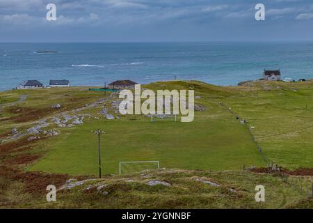 Eriskay Football Club nelle Ebridi esterne della Scozia Foto Stock