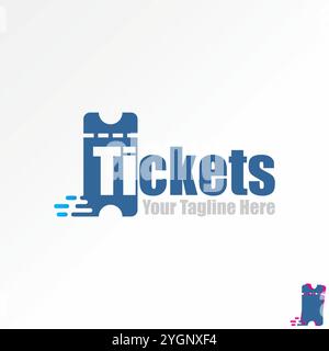 Design del logo concetto grafico immagine vettoriale originale testo grafico biglietti font cinema velocità esecuzione veloce monogramma agente concerto Illustrazione Vettoriale