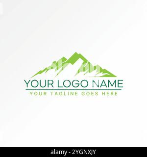 Design del logo concept grafico grafica grafica grafica vettoriale premium immagine grafica esclusiva iceberg montagna mont green Park la fauna selvatica relaziona l'avventura nella foresta verde Illustrazione Vettoriale