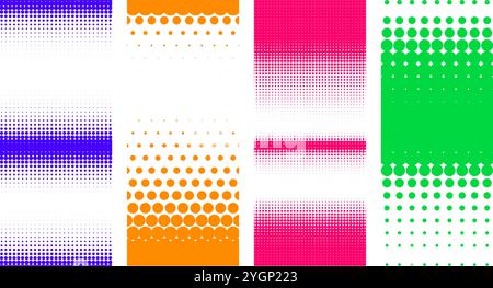 varietà di striscioni colorati con motivo a punti in diverse forme. Illustrazione vettoriale Illustrazione Vettoriale