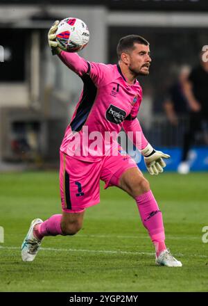 Parramatta, Australia. 8 novembre 2024. Ryan Scott del Newcastle Jets FC visto in azione durante il quarto round dell'Isuzu UTE A-League 2024-25 tra Western Sydney Wanderers FC e Newcastle Jets FC al CommBank Stadium di Parramatta. Punteggio finale; Western Sydney Wanderers 4:1 Newcastle Jets. (Foto di Luis Veniegra/SOPA Images/Sipa USA) credito: SIPA USA/Alamy Live News Foto Stock