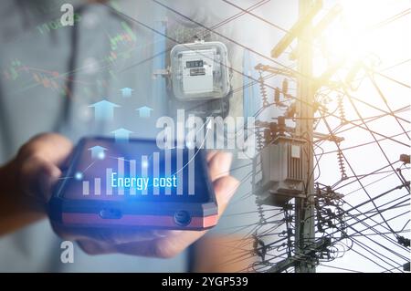 Il concetto di aumento dei costi energetici crisi della carenza di energia Foto Stock