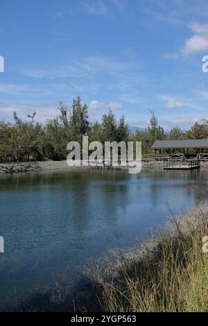 Lago Pipa nel Parco forestale di Taitung a novembre giorno di sole dopo il tifone Foto Stock