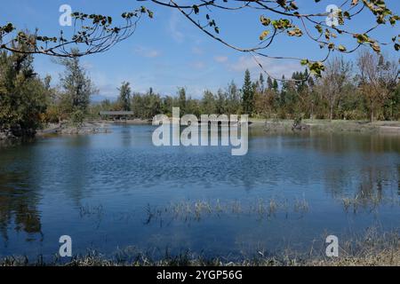 Lago Pipa nel Parco forestale di Taitung a novembre giorno di sole dopo il tifone Foto Stock