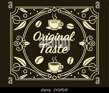 Indicazione dell'ora del caffè con una tazza di caffè. Illustrazione vettoriale. Illustrazione Vettoriale