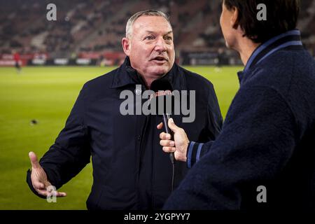 Utrecht, Paesi Bassi. 8 novembre 2024. UTRECHT, 08-11-2024, Stadio Galgenwaard. Dutch eredivisie football, stagione 2024/2025. L'allenatore di Utrecht Ron Jans intervista a ESPN. Crediti: Pro Shots/Alamy Live News Foto Stock