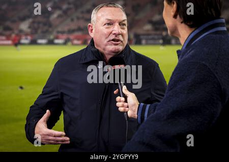 Utrecht, Paesi Bassi. 8 novembre 2024. UTRECHT, 08-11-2024, Stadio Galgenwaard. Dutch eredivisie football, stagione 2024/2025. L'allenatore di Utrecht Ron Jans intervista a ESPN. Crediti: Pro Shots/Alamy Live News Foto Stock