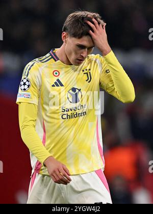 LILLE - Nicolo Savona della Juventus FC durante la partita di UEFA Champions League tra Lille OSC e Juventus FC allo stadio Pierre-Mauroy il 5 novembre 2024 a Lille, Francia. ANP | Hollandse Hoogte | Gerrit van Keulen Foto Stock