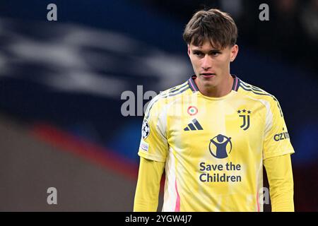 LILLE - Nicolo Savona della Juventus FC durante la partita di UEFA Champions League tra Lille OSC e Juventus FC allo stadio Pierre-Mauroy il 5 novembre 2024 a Lille, Francia. ANP | Hollandse Hoogte | Gerrit van Keulen Foto Stock