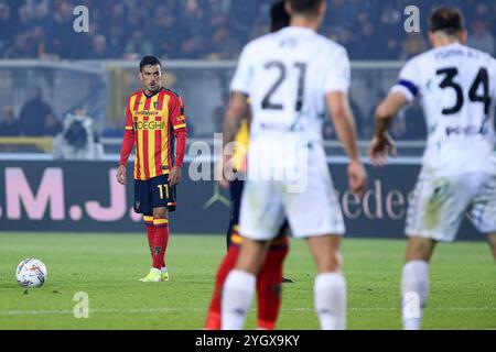 Lecce, Italia. 8 novembre 2024. Nicola Sansone dell'US Lecce durante la partita di serie A tra US Lecce e Empoli FC allo stadio Ettore Giardiniero - via del Mare a Lecce (Italia), 8 novembre 2024. Crediti: Insidefoto di andrea staccioli/Alamy Live News Foto Stock