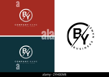 Logo BY Minimal Vector - Logo aziendale semplice per i monogrammi B e Y Illustrazione Vettoriale