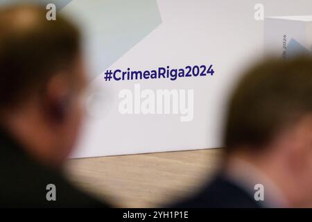 RIGA, LETTONIA. 24 ottobre 2024. Terzo Vertice parlamentare, piattaforma internazionale della Crimea. Foto Stock