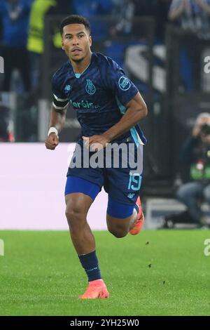 Roma, Italia. 7 novembre 2024. Danny Namaso del FC Porto in azione durante la partita di serie UEFA Europa League tra SS Lazio e FC Porto allo Stadio Olimpico il 7 novembre 2024 a Roma, (Credit Image: © Agostino Gemito/Pacific Press via ZUMA Press Wire) SOLO USO EDITORIALE! Non per USO commerciale! Foto Stock