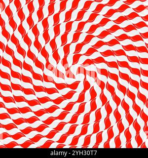 Spirale Vector Christmas Candy Candy. Simbolo di Natale. Caramelle natalizie tradizionali con strisce rosse e bianche. Canna di caramello con motivo a righe. Illustrazione Vettoriale