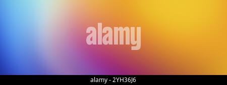 Sfondo sfumato rosso arancione giallo viola blu intestazione Web larga texture granulosa colori vivaci design banner Foto Stock