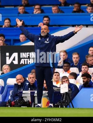 Foto del file del 06/10/24 del gestore forestale di Nottingham Nuno Espirito Santo. Il capo del Nottingham Forest Nuno Espirito Santo insiste che nessuno al City Ground si sta trascinando con l'inizio della stagione. Data di pubblicazione: Sabato 9 novembre 2024. Foto Stock