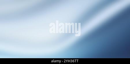 Elegante sfondo chiaro bianco blu, onde di seta astratte e ondulate di satin, design del poster dell'intestazione con trama granulosa Foto Stock