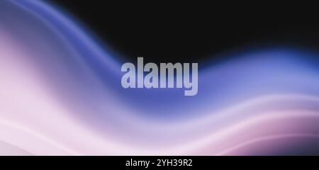 Rosa viola brillante sfumatura granulosa astratta onda su sfondo nero, effetto texture rumore, ampio design banner Foto Stock