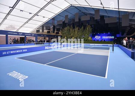 Torino, Italia. 9 novembre 2024. Inaugurazione del fan Village per le Nitto ATP Finals 2024 presso il Pala Alpitour di Torino, Italia - sabato 9 novembre 2024 - Matteo Secci/ crediti: LaPresse/Alamy Live News Foto Stock