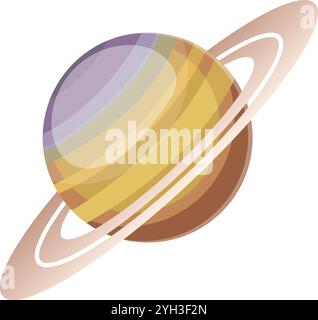 Il maestoso saturno ruota nel nostro sistema solare con anelli di asteroidi, mostrando la bellezza cosmica. Esplora le meraviglie dello spazio con questa immagine affascinante Illustrazione Vettoriale
