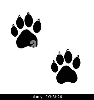 Icona Paw isolata su sfondo bianco. Illustrazione Vettoriale