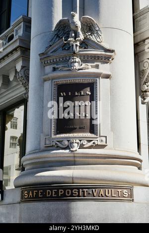 Segno del punto fuori dalla Wells Fargo Bank, 1852. Foto Stock