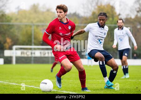 HEEMSTEDE, 09-11-2024, Sportcomplex RCH, Betnation Divisie, Dutch Tweede Divisie Football, stagione 2024 / 2025. Partita tra Koninklijke HFC - Quick Boys. Jesse Reijnders, giocatore dei Quick Boys. Foto Stock