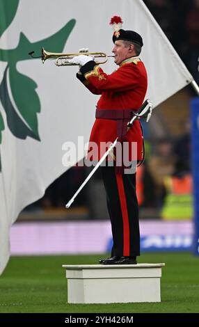 9 novembre 2024; Allianz Stadium, Londra, Inghilterra: Autunno Rugby International, Inghilterra contro Australia; un piper gioca l'ultimo post Foto Stock
