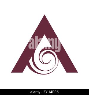 Lettera iniziale A Logo Design. Un Logo Design. Lettera A simbolo. Lettera A. lettera iniziale. Illustrazione Vettoriale