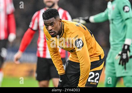 9 novembre 2024; Molineux Stadium, Wolverhampton, West Midlands, Inghilterra; Premier League Football, Wolverhampton Wanderers contro Southampton; Nelson Semedo dei Wolves Foto Stock