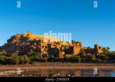 Vista di Ait Benhaddou nella provincia di Ouarzazate, Marocco al mattino. Foto Stock