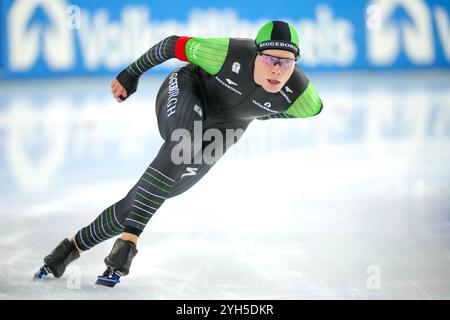 Heerenveen, Paesi Bassi. 9 novembre 2024. HEERENVEEN, PAESI BASSI - 9 NOVEMBRE: Tim Prins gareggia sui 1500 m durante lo Speed Skating WCQT il 9 novembre 2024 a Heerenveen, Paesi Bassi (foto di Douwe Bijlsma/Orange Pictures) crediti: Orange Pics BV/Alamy Live News Foto Stock