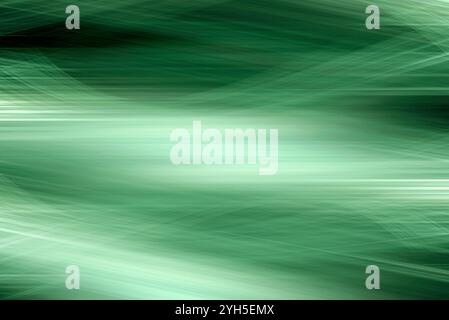 sfondo laser con effetto di movimento astratto verde, la luce di movimento verde scorre su sfondo nero. Effetto velocità astratta. I raggi di luce si muovono velocemente Foto Stock