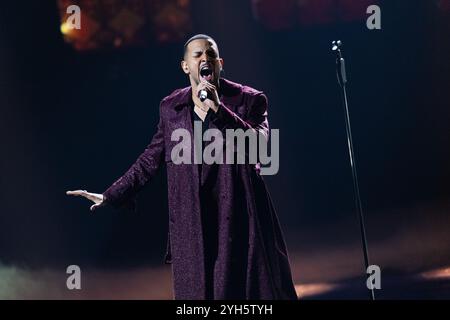 Colonia, Germania. 9 novembre 2024. Philip Matas è sul palco della finale del casting RTL 'Deutschland sucht den Superstar' al Coloneum. Crediti: Rolf Vennenbernd/dpa/Alamy Live News Foto Stock