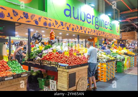 Chiosco di frutta e verdura ad Adelaide Central Market, Gouger Street, Adelaide, Australia meridionale, Australia Foto Stock