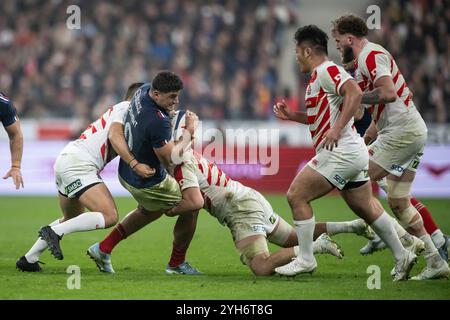 Saint Denis, Francia. 10 novembre 2024. Paul Boudehent francese in azione durante la partita di rugby delle Autumn Nations Series tra Francia e Giappone, Francia, a Saint Denis, il 9 novembre 2024. Foto di Eliot Blondet/ABACAPRESS. COM credito: Abaca Press/Alamy Live News Foto Stock