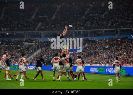 Saint Denis, Francia. 10 novembre 2024. Azione durante l'Autumn Nations Series match di rugby tra Francia e Giappone, a Saint Denis, in Francia, il 9 novembre 2024. Foto di Eliot Blondet/ABACAPRESS. COM credito: Abaca Press/Alamy Live News Foto Stock