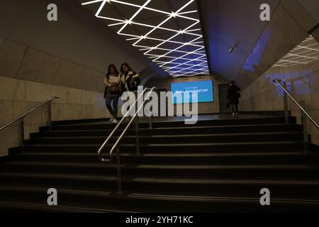 Baku, Azerbaigian, Azerbaigian. 10 novembre 2024. Annunci di COP29 nella metropolitana di Baku Azerbaijan. (Credit Image: © Bianca Otero/ZUMA Press Wire) SOLO PER USO EDITORIALE! Non per USO commerciale! Foto Stock