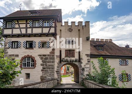 Portale Schloss Beuggen, Rheinfelden, Baden-Württemberg, Deutschland | Portale Castello di Beuggen, Rheinfelden, Baden-Württemberg, Germania, Europa Foto Stock