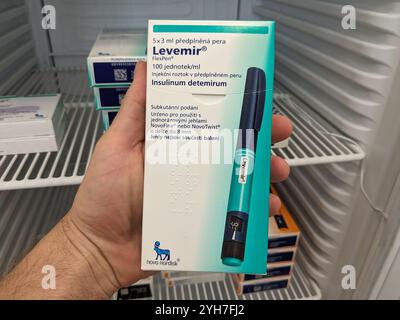 Penna LEVEMIR con INSULINA DETEMIR principio attivo di NOVO NORDISK, utilizzato per il controllo della glicemia nel diabete. Foto Stock