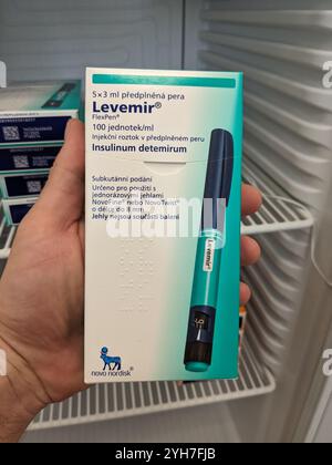 Penna LEVEMIR con INSULINA DETEMIR principio attivo di NOVO NORDISK, utilizzato per il controllo della glicemia nel diabete. Foto Stock