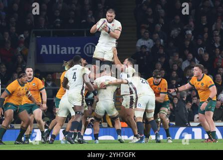 Londra, Regno Unito. 9 novembre 2024. L'inglese George Martin (Leicester City) in azione durante la serie delle Nazioni autunnali tra Inghilterra e Australia (Wallabies) allo stadio Allianz, Twickenham, Londra il 9 novembre 2024 Credit: Action foto Sport/Alamy Live News Foto Stock