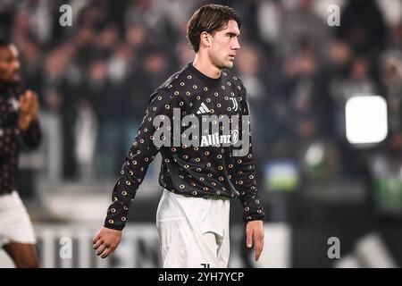 Torino, Italie. 9 novembre 2024. Dusan VLAHOVIC della Juventus durante il campionato italiano di serie A tra Juventus FC e Torino FC il 9 novembre 2024 allo stadio Allianz di Torino - foto Matthieu Mirville (A Gandolfo)/DPPI Credit: DPPI Media/Alamy Live News Foto Stock