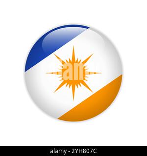 Flag Bandeira do Tocantins on button Illustrazione Vettoriale