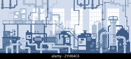 Macchine utensili industriali nella fabbrica del produttore della linea di produzione Illustrazione Vettoriale