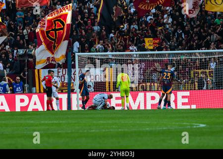 Dan Ndoye del Bologna FC durante AS Roma vs Bologna FC, partita di calcio italiano di serie A A Roma, 10 novembre 2024 Foto Stock