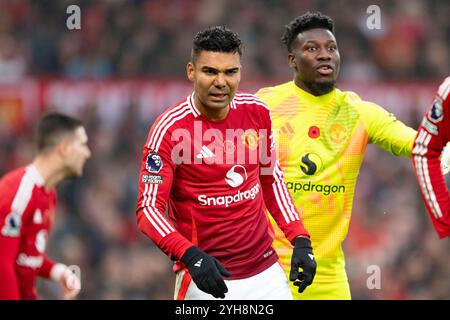 Manchester, Regno Unito. 10 novembre 2024. Old Trafford MANCHESTER, INGHILTERRA - 10 NOVEMBRE: Carlos Casemiro di Man. United durante la partita di Premier League 2024/25 Matchweek 11 tra Manchester United FC e Leicester City FC all'Old Trafford il 10 novembre 2024 a Manchester, Inghilterra. (Richard Callis/SPP) credito: SPP Sport Press Photo. /Alamy Live News Foto Stock