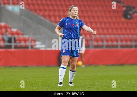 St Helens, Regno Unito. Domenica 10 novembre 2024, Barclays Women's Super League: Liverpool FC Women vs Chelsea FC Women al St Helens Stadium. Erin Cuthbert durante la partita. Credito James Giblin/Alamy Live News. Foto Stock